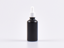 Schwarzglasflasche 50ml, mit Pipette weiss